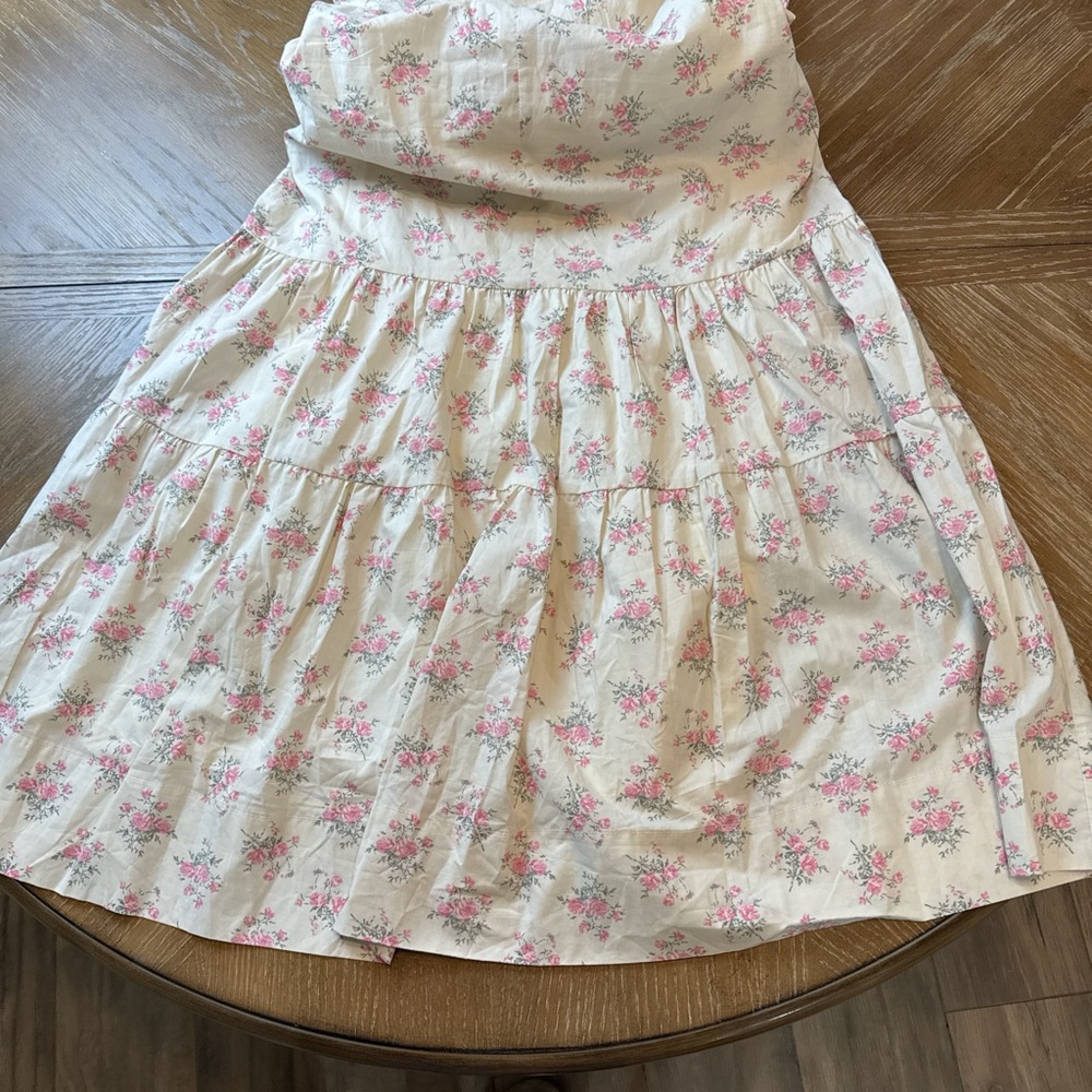 Worth Collective Bump friendly Emery Midi dress in pink and beige - Picture 6 of 10